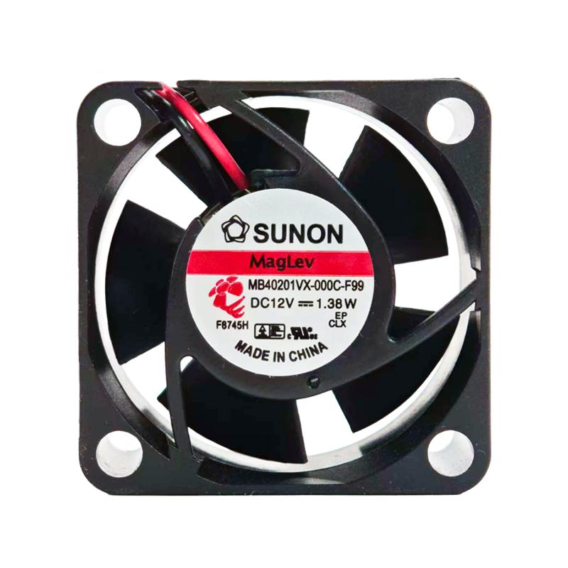 建准/SUNON 散热风机，MB40201VX-000C-F99 黑色塑料边框、黑色塑料扇叶、DC风机、含油导线、电压12V 售卖规格：1台