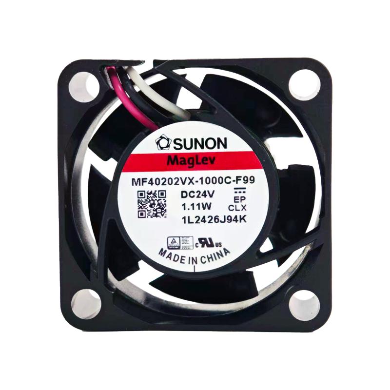 建准/SUNON 散热风机，MF40202VX-1000C-F99 黑色塑料边框、黑色塑料扇叶、DC风机、含油导线、电压24V 售卖规格：1台