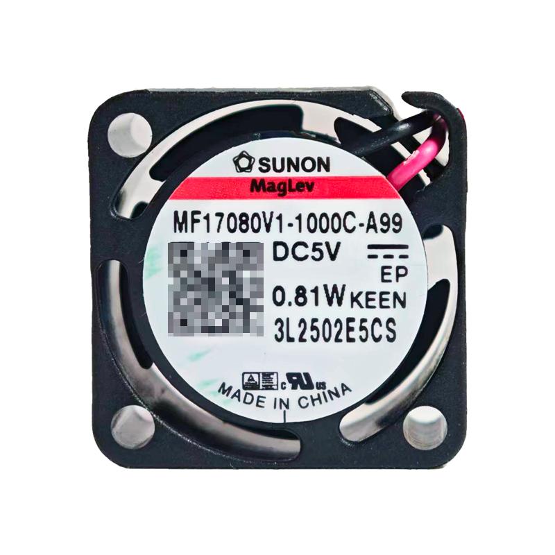 建准/SUNON 散热风机，MF17080V1-1000C-A99 黑色塑料边框、黑色塑料扇叶、DC风机、滚珠导线、电压5V 售卖规格：1台