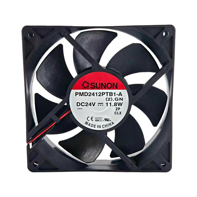 建准/SUNON 散热风机，PMD2412PTB1-A.(2).GN 黑色塑料边框、黑色塑料扇叶、DC风机、滚珠导线、电压24V 售卖规格：1台