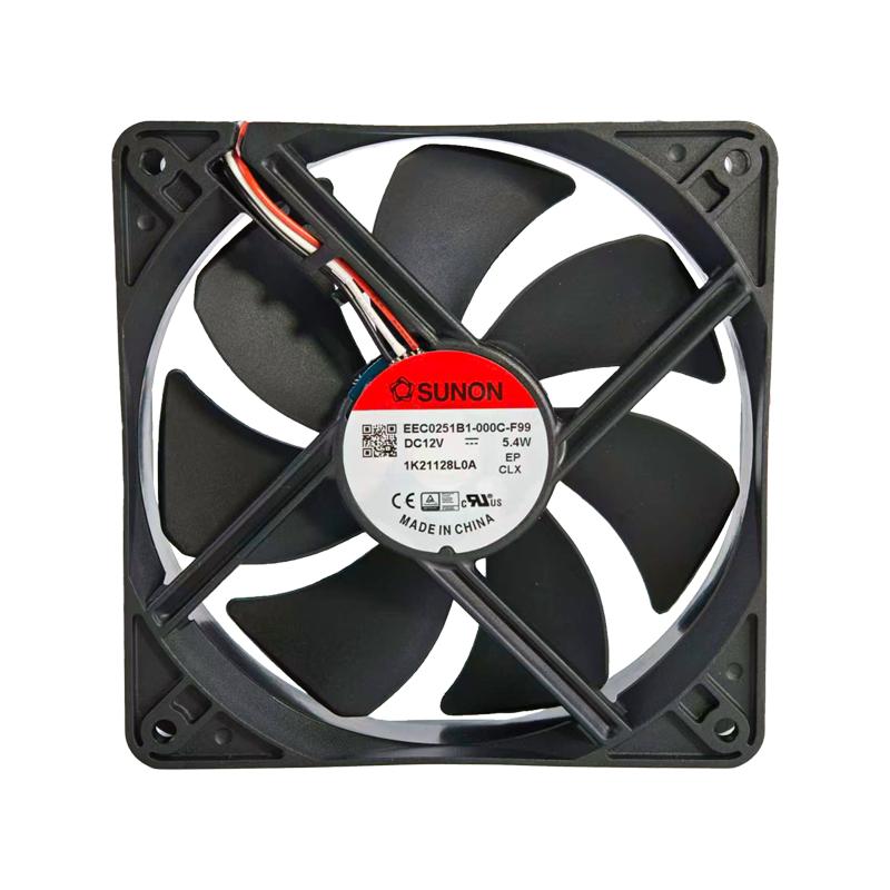 建准/SUNON 散热风机，EEC0251B1-000C-F99 黑色塑料边框、黑色塑料扇叶、DC风机、滚珠导线、电压12V 售卖规格：1台