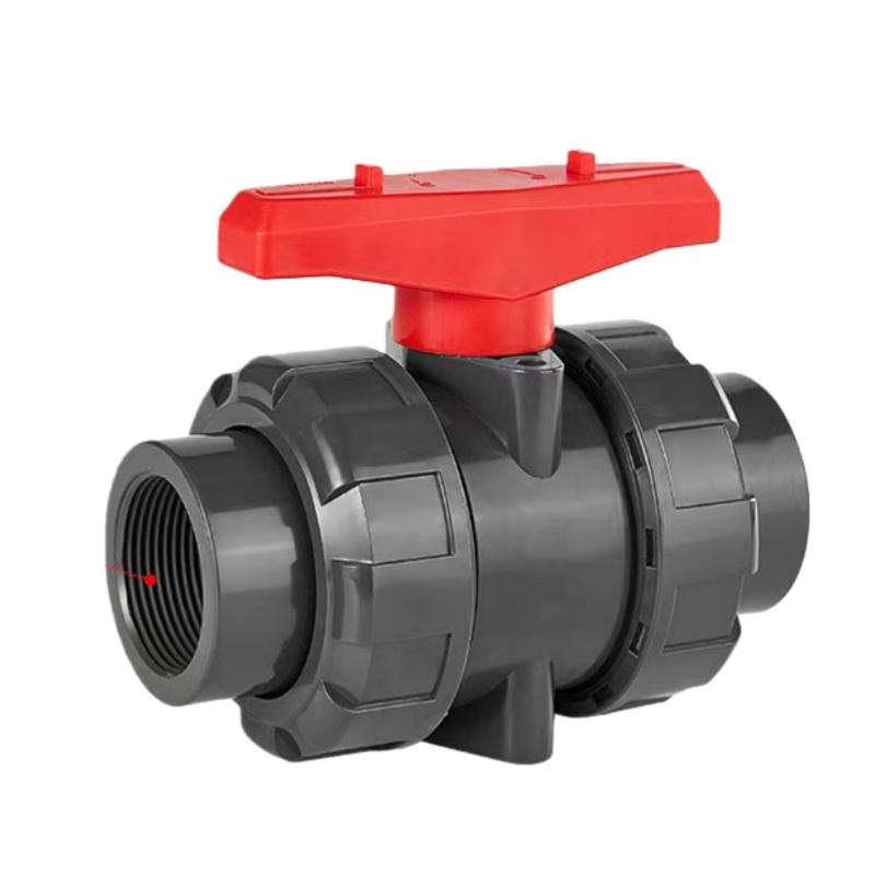 臻工品 球阀 PVC双活接塑料球阀闸阀开关，DN40*单边内牙款 售卖规格：1个
