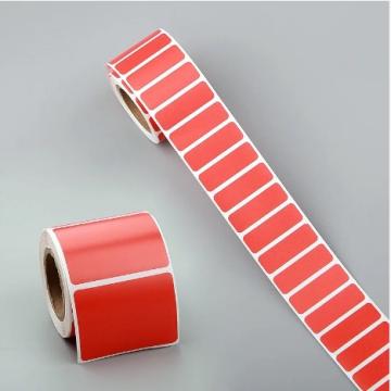 蔚民 空白红色PE不干胶标签100mm*50mm*1000张/卷，中管芯(管径40mm)，小圆角，带撕裂线 售卖规格：1卷