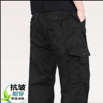 正泷 工装裤，直筒抗皱，黑色 售卖规格：1件