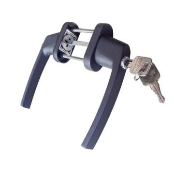 鴻安信 平開(kāi)門把手，黑色【帶鑰匙帶保險(xiǎn)】>55mm通用型帶鑰匙 售賣規(guī)格：1套