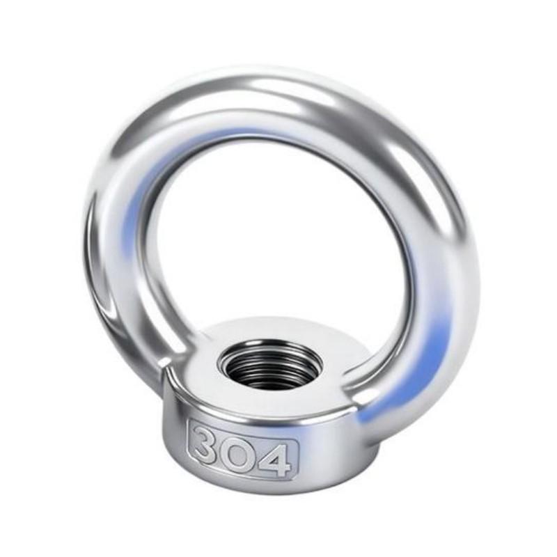 恩谨 304不锈钢环形吊环螺母，DHF-M8：内丝螺纹M8，环内径约20.23mm 售卖规格：1个