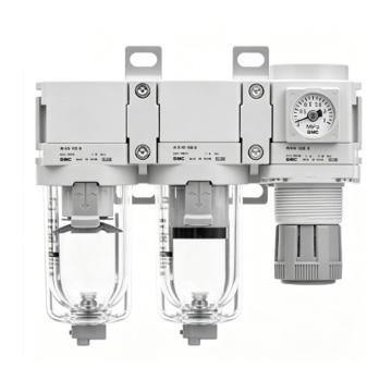 SMC 三联件，AC40C-02-D 空气过滤器+油雾分离器+减压阀,不带压力表 售卖规格：1个