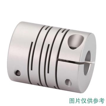 卡威/CareWel 铝合金夹紧式平行切槽弹性管联轴器，STL-J外径28.5mm总长38mm内孔定制范围6至14mm，KMCH0026 售卖规格：1个