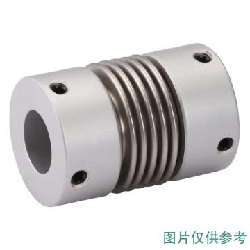 卡威/CareWel 铝合金顶丝式波纹管弹性联轴器，ZTXG外径25mm总长37mm内孔定制范围6至12mm，KMCB0003 售卖规格：1个
