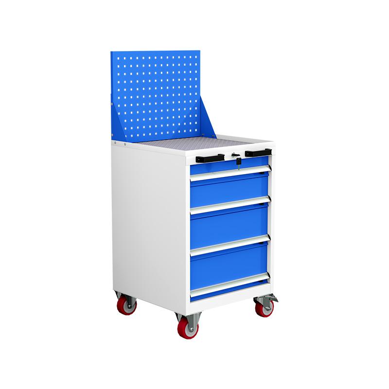 尔迈 移动工具柜小四抽蓝白566×572×1280mm，EM-GJG-20 售卖规格：1台
