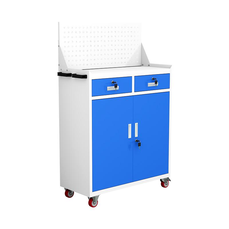 尔迈 移动工具柜小二抽蓝白900×400×1450mm，EM-GJG-18 售卖规格：1台
