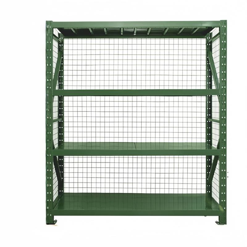居道夫 军绿色重型三面带网货架1500*500*2000四层500KG，HJXSL-187 军绿色 售卖规格：1个
