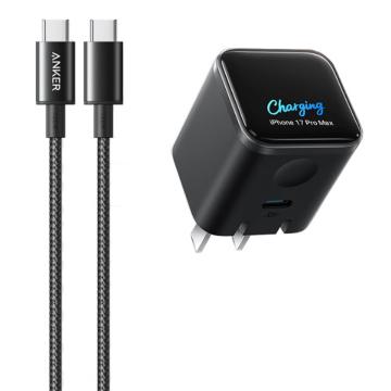 安克/Anker 45W安心充smart苹果17pro充电器 氮化镓套装（1米双C快充线），A121D 黑色 售卖规格：1个