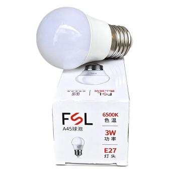 佛山照明/FSL LED灯泡，超炫三代系列G45升价为A45 3W E27 白光 售卖规格：1个