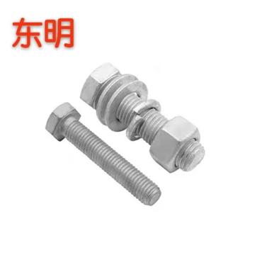 东明 GB5783 成套螺栓 镀锌 碳钢8.8级/配螺母，平垫，弹垫 M12*50mm包装规格:1套 单位:套
