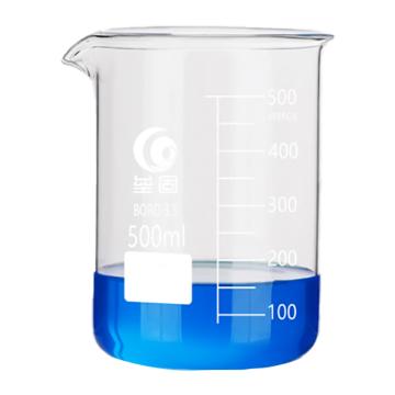 垒固 玻璃烧杯，B-000131 500mL，3.3高硼硅无色玻璃，带刻度 售卖规格：1个