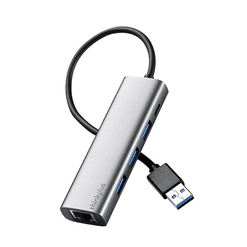 ThinkPlus 转换器，LRA3千兆 高速USB3.0*3+RJ45千兆【金属】线长：20cm 售卖规格：1个