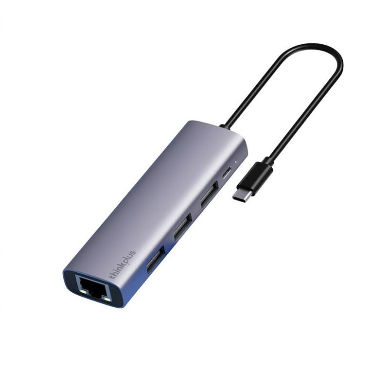 ThinkPlus 转换器，LRC3 Type-c转USB+RJ45百兆口【金属】 售卖规格：1个