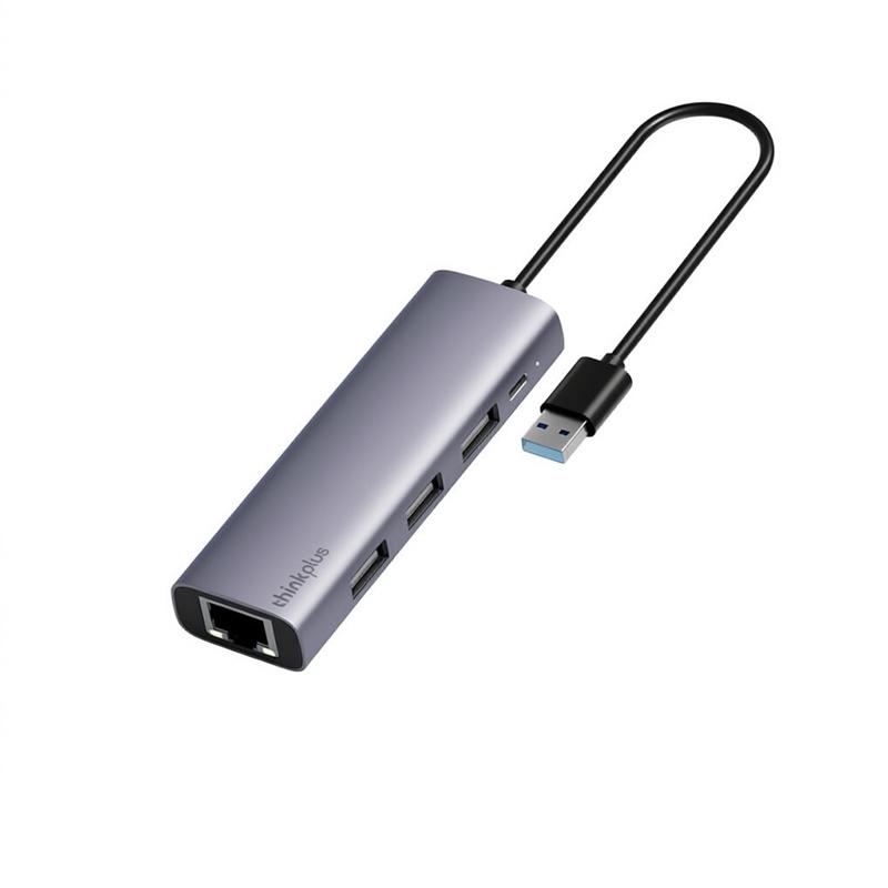 ThinkPlus USB转网口转换器，LRA3 高速USB2.0*3+RJ45百兆【金属】 售卖规格：1个