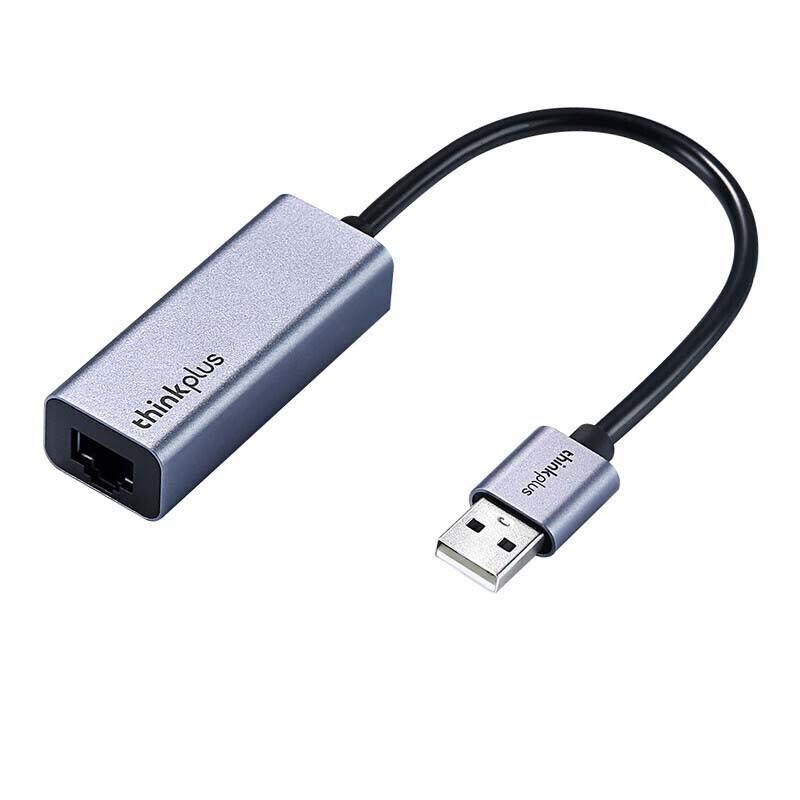 ThinkPlus USB转接头，LRA1 USB转RJ45百兆网口转换器 金属 售卖规格：1个