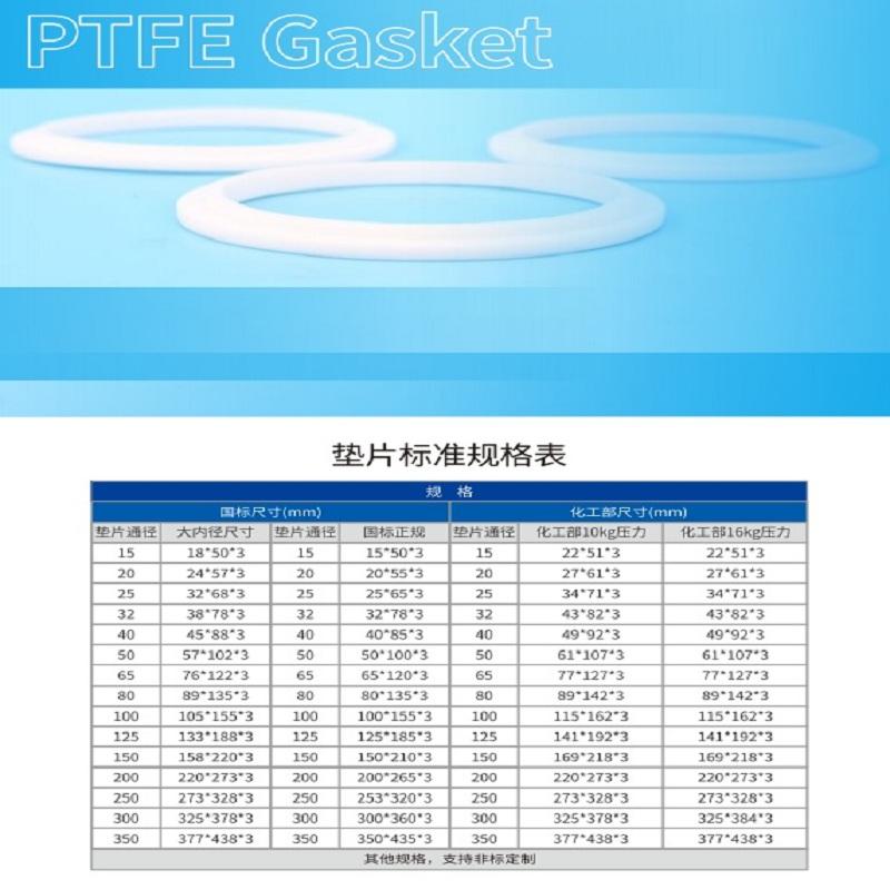 泽语 四氟乙烯垫片 DN50 PN16 T=3mm PTFE工业级，zydp004 售卖规格：1片