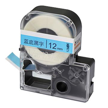 威码/VariMark 覆膜聚酯标签色带，12MBK 蓝底黑字 12mm×8.5m 售卖规格：1卷