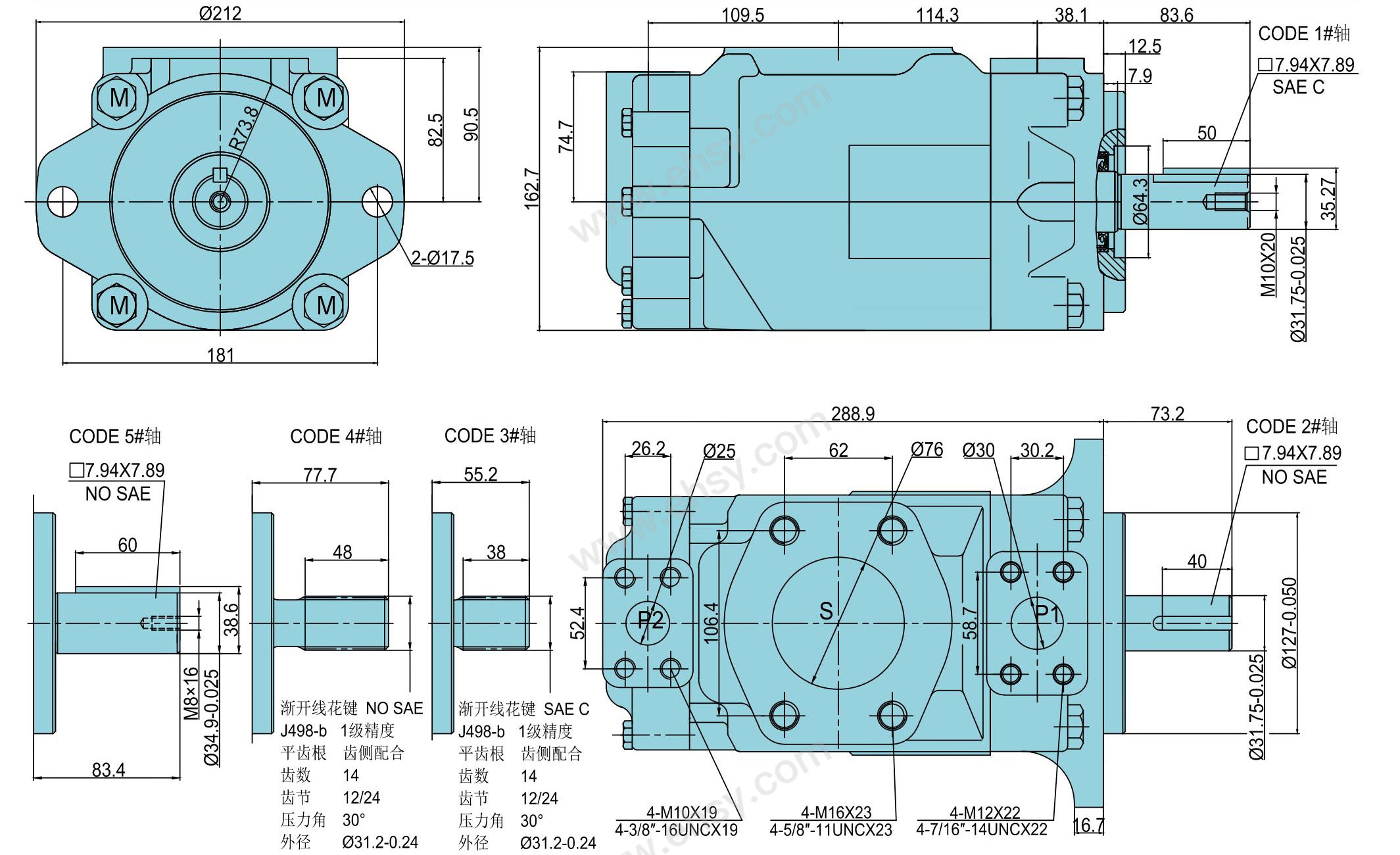 派克/Parker 双联定量叶片泵，T6DC 028 014 1R00 B1 售卖规格：1个【多少钱 规格参数 图片 采购】-西域